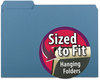 A Picture of product SMD-10239 Smead™ Interior File Folders 1/3-Cut Tabs: Assorted, Letter Size, 0.75" Expansion, Blue, 100/Box