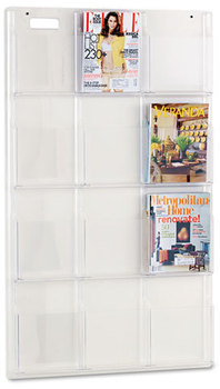 Safco® Reveal™ Clear Literature Displays 12 Compartments, 30w x 2d 49h,