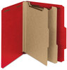 A Picture of product SMD-14061 Smead™ 100% Recycled Pressboard Classification Folders 2" Expansion, 2 Dividers, 6 Fasteners, Letter Size, Bright Red, 10/Box
