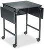 A Picture of product SAF-1876BL Safco® Mobile Machine Stand with Drop Leaves Metal, 1 Shelf, 20" to 36" x 18" 26.75", Black, Ships in 1-3 Business Days