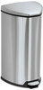A Picture of product SAF-9686SS Safco® Step-On Receptacle,  Triangular, Stainless Steel, 7gal, Chrome/Black