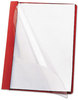 A Picture of product SMD-87461 Smead™ Clear Front Report Cover Poly Tang Clip, Letter, 1/2" Capacity, Clear/Red, 25/Box