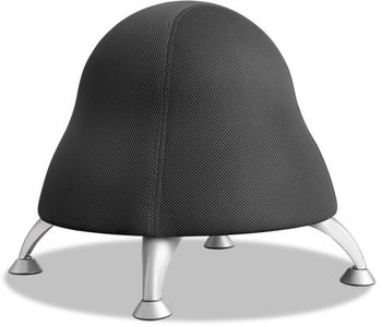 Safco® Runtz™ Ball Chair Backless, Supports Up to 250 lb, Licorice Black Seat, Silver Base