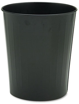 Safco® Round Wastebaskets,  Steel, 23.5qt, Black