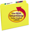 A Picture of product SMD-12910 Smead™ Reinforced Top Tab Colored File Folders Straight Tabs, Letter Size, 0.75" Expansion, Yellow, 100/Box