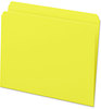 A Picture of product SMD-12910 Smead™ Reinforced Top Tab Colored File Folders Straight Tabs, Letter Size, 0.75" Expansion, Yellow, 100/Box