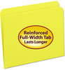 A Picture of product SMD-12910 Smead™ Reinforced Top Tab Colored File Folders Straight Tabs, Letter Size, 0.75" Expansion, Yellow, 100/Box