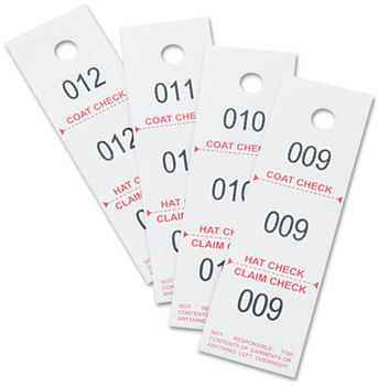 Safco® Three-Part Coat Room Checks Paper, 1.5 x 5, White, 500/Pack