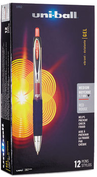 uni-ball® Signo 207™ Retractable Gel Pen,  Red Ink, Medium, Dozen