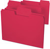 A Picture of product SMD-11983 Smead™ SuperTab® Colored File Folders 1/3-Cut Tabs: Assorted, Letter Size, 0.75" Expansion, 11-pt Stock, Red, 100/Box