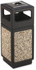 A Picture of product SAF-9470NC Safco® Canmeleon™ Aggregate Panel Receptacles,  Square, Aggregate/Polyethylene, 15gal, Black