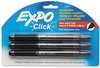 A Picture of product SAN-1751665 EXPO® Click™ Dry Erase Marker,  Fine Tip, Black, 3/Pack