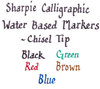 A Picture of product SAN-40150SH Sharpie® Calligraphic® Marker Pen,  Assorted Ink, Medium, 5/Pack