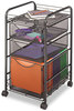A Picture of product SAF-5213BL Safco® Onyx™ Mesh Mobile File with Two Supply Drawers Metal, 1 Shelf, 3 15.75" x 17" 27", Black