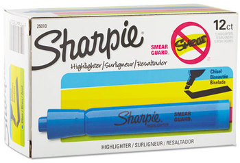 Sharpie® Tank Style Highlighters,  Chisel Tip, Blue, Dozen