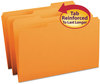 A Picture of product SMD-17534 Smead™ Reinforced Top Tab Colored File Folders 1/3-Cut Tabs: Assorted, Legal Size, 0.75" Expansion, Orange, 100/Box