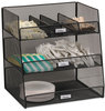 A Picture of product SAF-3293BL Safco® Onyx™ Breakroom Organizers 3 Compartments,14.63 x 11.75 15, Steel Mesh, Black