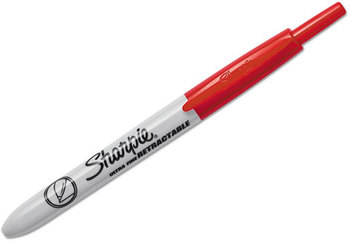 Sharpie® Retractable Permanent Marker,  Ultra Fine Tip, Red