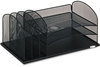 A Picture of product SAF-3254BL Safco® Onyx™ Desk Organizer with Three Horizontal and Upright Sections Letter Size Files, 19.5 x 11.5 8.25, Black
