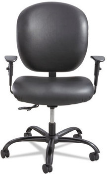 Safco® Alday™ Intensive-Use Chair Supports Up to 500 lb, 17.5" 20" Seat Height, Black Vinyl Seat/Back, Base