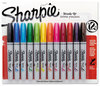 A Picture of product SAN-1810704 Sharpie® Brush Tip Permanent Marker,  Brush Tip, Assorted, 12/Set