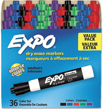 Expo 82002 Red Low-Odor Bullet Tip Dry Erase Marker - 12/Pack