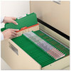 A Picture of product SMD-18733 Smead™ Four-Section Colored Pressboard Top Tab Classification Folders with SafeSHIELD® Coated Fasteners Four 1 Divider, Legal Size, Green, 10/Box