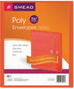 A Picture of product SMD-89527 Smead™ Poly String & Button Interoffice Envelopes and Open-Side (Horizontal), 9.75 x 11.63, Transparent Red, 5/Pack