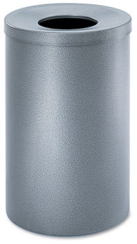 Safco® Black Speckle Receptacles,  Round, Steel, 35gal, Black Speckle