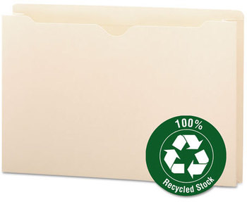 Smead™ 100% Recycled Top Tab File Jackets Straight Legal Size, Manila, 50/Box