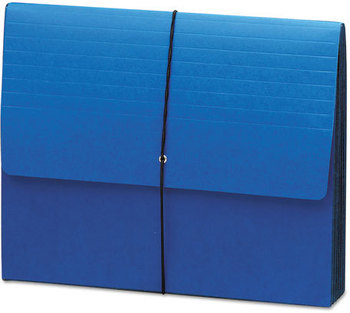 Smead™ Extra-Wide Expanding Wallets with Elastic Cord 5.25" Expansion, 1 Section, Closure, Letter Size, Navy Blue