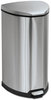 A Picture of product SAF-9687SS Safco® Step-On Receptacle, Triangular, Stainless Steel, 10gal, Chrome/Black