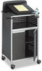 A Picture of product SAF-8922BL Safco® Scoot™ Multipurpose Lectern,  28-3/4w x 22d x 49-3/4h, Black/Silver