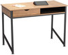 A Picture of product SAF-1950BL Safco® Single Drawer Office Desk,  43 1/4 x 21 5/8 x 30 3/4, Natural/Black