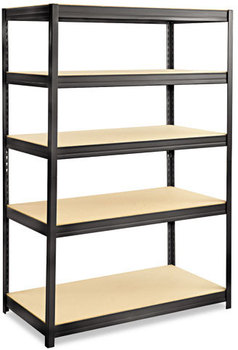 Safco® Boltless Shelving Steel/Particleboard Five-Shelf, 48w x 24d 72h, Black