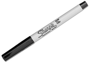 Sharpie® Ultra Fine Tip Permanent Marker,  Ultra Fine Point, Black, Dozen