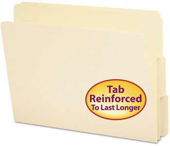 Smead™ Heavyweight Manila End Tab Folders 9" High Front, 1/3-Cut Tabs: Assorted, Letter, 0.75" Expansion, 100/Box