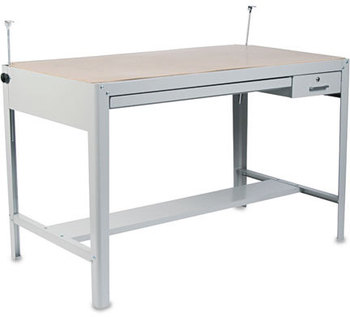 Safco® Precision Four-Post Drafting Table Base 56.5w x 30.5d 35.5h, Gray