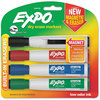 A Picture of product SAN-1944728 EXPO® Magnetic Dry Erase Marker,  Chisel Tip, Assorted, 4/Pack