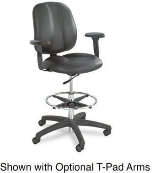 Safco® Apprentice II Extended-Height Chair Supports Up to 250 lb, 22" 32" Seat Height, Black