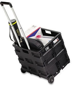 Safco® 1.2 Cu. Ft. Capacity Stow-Away® Crate,  16-1/2 x 14-1/2 x 39, Black