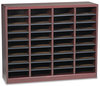 A Picture of product SAF-9321MH Safco® E-Z Stor® Wood Literature Organizers,  36 Sections, 40 x 11 3/4 x 32 1/2, Mahogany