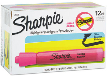 Sharpie® Tank Style Highlighters,  Chisel Tip, Pink, Dozen
