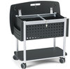 A Picture of product SAF-5370BL Safco® Scoot™ Mobile File Metal, 2 Shelves, Bins, 29.75" x 18.75" 27", Black/Silver