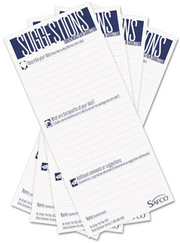 Safco® Suggestion Box Cards 3.5 x 8, White, 25/Pack