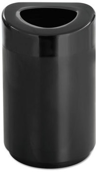 Safco® Open Top Round Waste Receptacle,  Steel, 30gal, Black