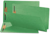 A Picture of product SMD-28140 Smead™ Heavyweight Colored End Tab Fastener Folders 0.75" Expansion, 2 Fasteners, Legal Size, Green Exterior, 50/Box
