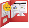 A Picture of product SMD-87980 Smead™ Lockit® Two-Pocket Folders in Textured Stock Folder, Paper, 100-Sheet Capacity, 11 x 8.5, Red, 25/Box