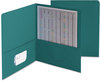 A Picture of product SMD-87867 Smead™ Two-Pocket Folders Folder, Textured Paper, 100-Sheet Capacity, 11 x 8.5, Teal, 25/Box