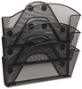 A Picture of product SAF-4175BL Safco® Onyx™ Magnetic Mesh Panel Accessories 3 File Pocket, 13 x 4.25 13.5. Black